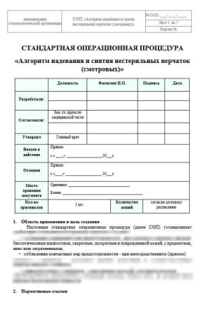 Комплект документов «Организация гигиены рук медицинского персонала»